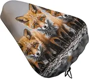 Bicycle Seat Cover Many Foxes Printed Bike Covers Bike Cushion Seat Protector with Drawstring for Most Bikes