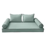 *COVER ONLY*-Style 4 Daybed Mattress Bolster Pillow Contrast Pipe Queen-AD002