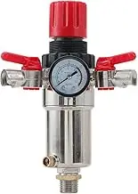 ORAZIO Air Filter Regulator 1/2", Industrial Quality Air Compressor Moisture Water Separator Trap Humid Removal with Pressure Reducing Valve and Guage, Pneumatic Tool Accessory 214108