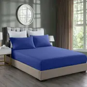 3pc Royal Comfort Combo Bedding Sheet Set Bamboo Cooling 2000TC Royal Blue