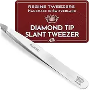 Genuine Diamond Tip Tweezers | 100% Handmade | Surgical Grade Stainless Steel | Professional Precision Eyebrow and Hair Remover | World's Best Tweezers