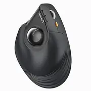 Vertical Wireless Trackball Mouse, EM05 NL Bluetooth & 2.4G Wireless Ergonomic Rollerball Mouse, Rechargeable, 3 Device Connection, Compatible with iPad, Mac, Windows, PC - Gray