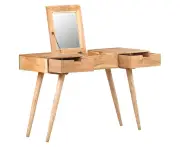 vidaXL Dressing Table with Mirror 112x45x76 cm Solid Acacia Wood