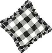 COMNESTBI Checkered Pillow Cover Elegant Black White Pillow Protector for Living Room Home Decor Stylish Cushion Case for Sofa Chair Bed and Window Seat