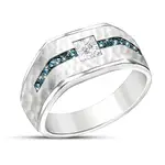 The Apex Men's Blue Diamond Ring