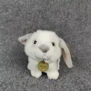 Miyoni Rabbit Bunny Plush Lop Eared 8" White Fluffy Stuffed Animal Realistic New