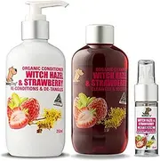 Smiley Dog Organic Witch Hazel & Strawberry Grooming Pack, 3 Count, Red, (Pack of 1)