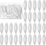 uxcell Fishing Lure Blades, 40 Pack 1" x 0.3" Fishing Spinner Baits Willowleaf Lure Spinner Lure Making Part with Plastic Storage Box for Bait Fishing Accessories, Silver Tone