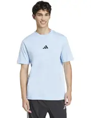 [Adidas] Essentials Small Logo Single Jersey T-shirt in Glow Blue