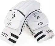 SLUGGER Cricket GO Men's Batting Gloves Lightweight - PVC Material, White Leather - Enhanced Grip and Protection for Superior Performance | White & Black