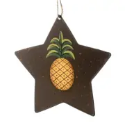 Primitive Rustic Star with Pineapple Ornament | 6 Pieces