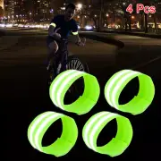 4pcs Reflective Bands for Arm High Visibility Night Cycling Reflector Tape Green