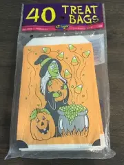 Halloween Treat Bags Witch Cauldron Pumpkin 40 Count 1995 NIP