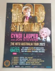 ROD STEWART - CYNDI LAUPER Australia Laminated 2023 Tour Poster ALL DATES - NEW!