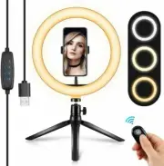 10'' LED Ring Light Phone Holder Pro Portable Photo Selfie Makeup Tripod Stand