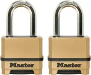 Master Lock Gold Outdoor Combination Lock, Weather Resistant Padlock 2 Pack