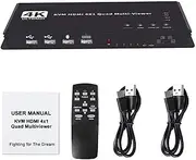 4K KVM Switch Matrix 4 in 1 Out HDMI Switcher Video Wall Controller Multi-viewer HDMI Quad Screen Segmentation Switch with Keyboard Hotkey