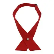 SYAYA Cross Bow Tie for Women or Men, Boy Crossover Bowtie for Girls Red