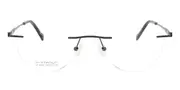 Oval Rimless Titanium Men's Glasses Online Black Size 50 - Lenses Included - Private Health Rebate - Blue Light Block - SmartBuy Collection
