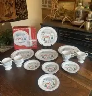 Sango SILENT NIGHT 3900 Korea Joan Luntz 12 Pc Boxed Set Serves 4 Guests Vtg
