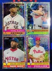 2025 Topps Heritage Silver Sparkle Chrome 4 Card Lot Blanco, Kjerstad, Chapman