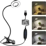 Desk Lamp Clip USB Light Bedside Flexible Gooseneck Reading Light Brightness
