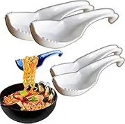Ramen Terminator, an Uncommon Spoonn, Ramen Noodle Soup Spoon with Fork, Chinese Soup Spoons, The Noodle Snatcher, Spoon Fork 2 in 1 for Eating Ramen, Spoon for Eating Ramen(White,4pcs)