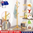 Wooden Coat Rack Tripod Stand Storage Clothes Hanger Hat Jacket Bag Branch Hook
