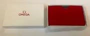 NEW Authentic OMEGA Compact Mirror in Red Leather Holder Wallet in Gift Box