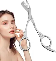 Eyebrow Trimmer - Reusable Nose Hair Scissors | Portable Beauty Grooming Tool, Stainless Steel Makeup Supplies for Men, Women