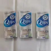 3 packs Q-tips Cotton Swabs Soft Cotton at Tip 170 ct =510 ct New