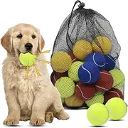 Magicorange Dog Tennis Balls, 20 Pack 2.5 inch Floatable Squeaky Tennis Balls for Fetch Exercise, Natural Rubber Squeaky Dog Balls Training Safe (Multicolor, 2.5inch)