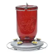 Perky-Pet 786-1SR Mason Jar Vintage Glass Hummingbird Feeder - Outdoor Garden...