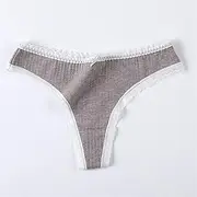 [FARZAH] Women Panties Female Underwear Simple Lace Cotton Women' s Underwear Sexy String Seamless Panties Thong Solid Low Waist Girls Briefs Soft Casual Lingerie(Color:Light Brown,Size:Large)