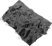 [SAFIGLE] 1pair Halloween Ragged Punk Gloves Black Grey Decorative Fingerless Gloves for Parties Comfortable Material Unisex Design for Halloween Celebrations