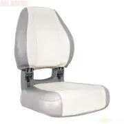 Deluxe Fishing Boat Locking Folding Seat Grey - White UV Treated Resistant