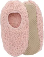 K. Bell Kid's Sherpa Slipper W Binding Socks 1 Pair, Grey, Medium/Large