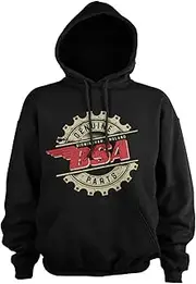 [B.S.A. Motorcycles] Officially Licensed Genuine Parts Big & Tall Hoodie (Black)