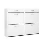 NNEDSZ 36 Pairs Shoe Cabinet Rack Organisers Storage Shelf Drawer Cupboard White
