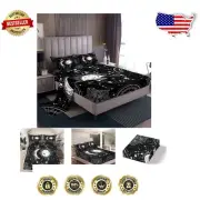 4-Piece Galaxy Sheet Set - Breathable Black & White Bedding for Children & Teens