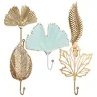For Towel Clothes Hanging Storage Rack Wrought Iron Hook Wall Hanger Leaf Shape