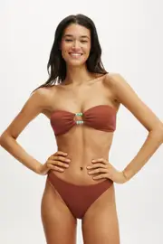 [Body] Body - Cut Out Bandeau Bikini Top - Coconut shell crepe XS COCONUT SHELL CREPE