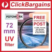 FOTOWORX 72mm UV camera lens filter ultraviolet protector 72 mm Canon Nikon Sony