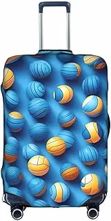 [Pvinnk] blue Volleyball Print Protective Luggage Cover Elastic Washable Suitcase Protector Travel Gear Protector, White, Small