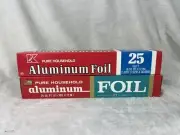 2 Vtg Pure Household Boxes KMART Aluminum Foil 25 Sq Ft Each Prop NOS SEALED