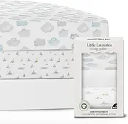 100% Organic Cotton Crib Sheets (3-Pack) - GOTS Certified - Breathable Organic Crib Sheets - Double-Elastic for Secure Fit, Extra Protection for Your Baby - Gender-Neutral Sheet (28"x55")/ 140 x 70cm