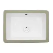 Unbranded Bathroom Sink 20" Rectangular Undermount Ceramic Undermount White