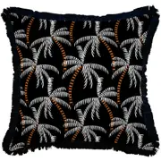 Cushion Cover-Coastal Fringe Black-Tavarua-60cm x 60cm