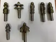 7 Carbide router bits- 1/2" shank- varied custom profiles Made in USA