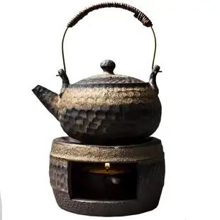 日式粗陶茶壺手工溫茶爐 柴燒茶具陶瓷煮茶套裝 功夫茶具暖茶套組
